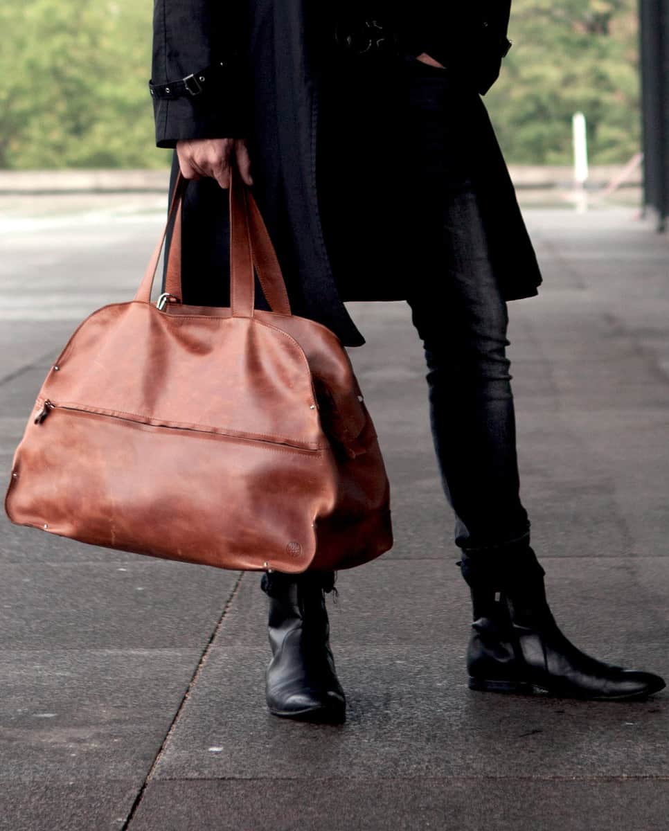 Lanscape travel bag large cognac national gallery hand