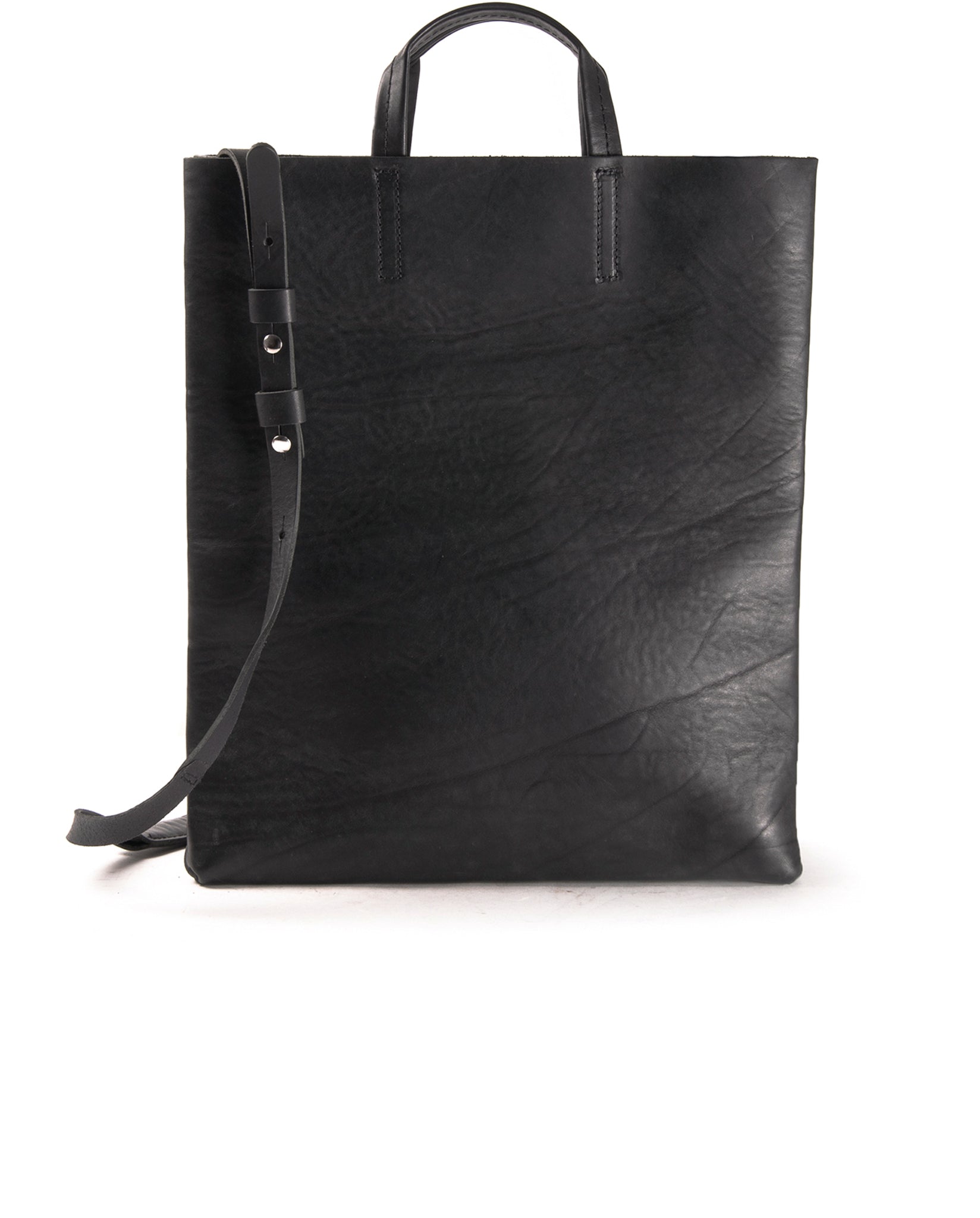 Leather paperbag with belt