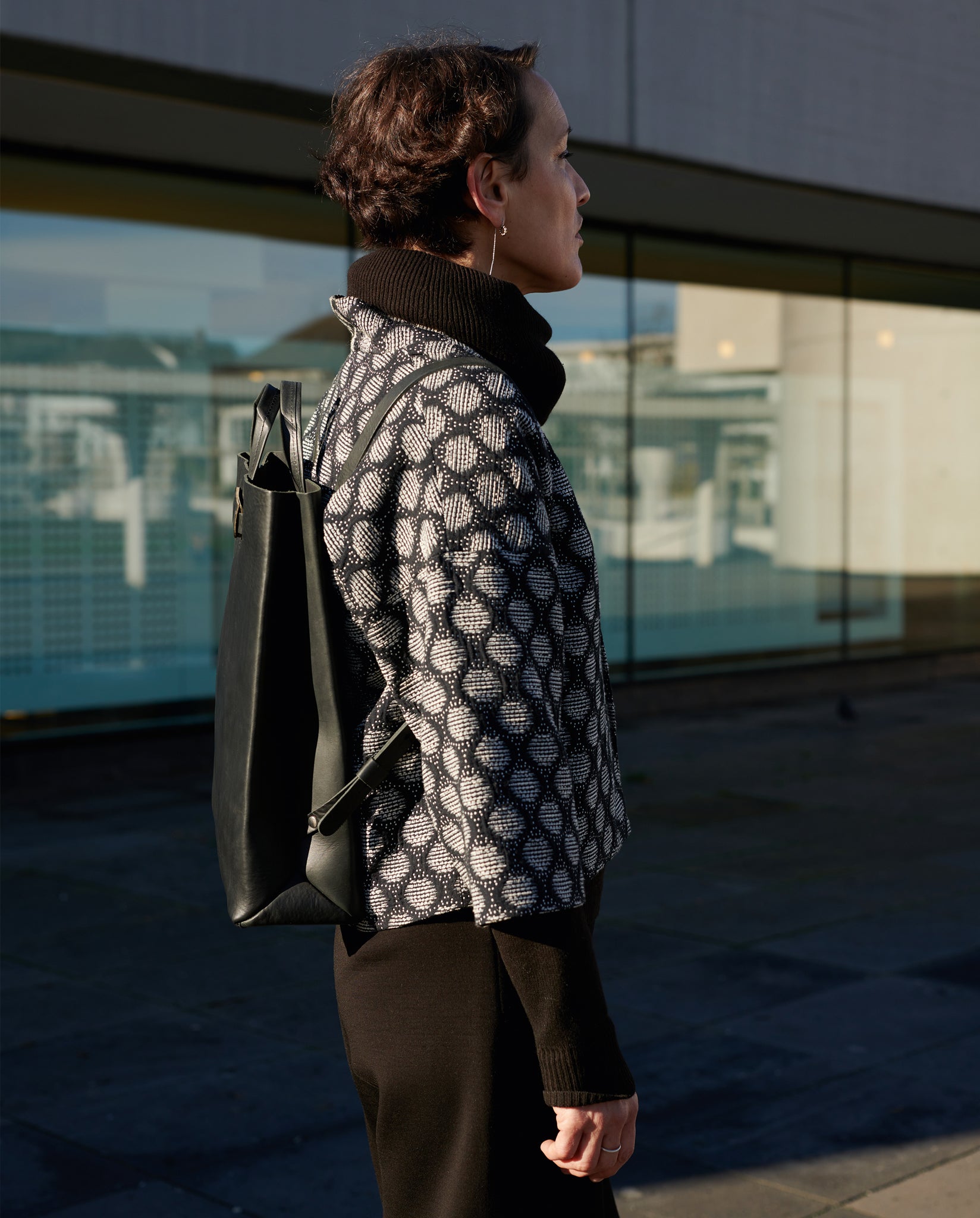 Kraud Leather paperbag backpack